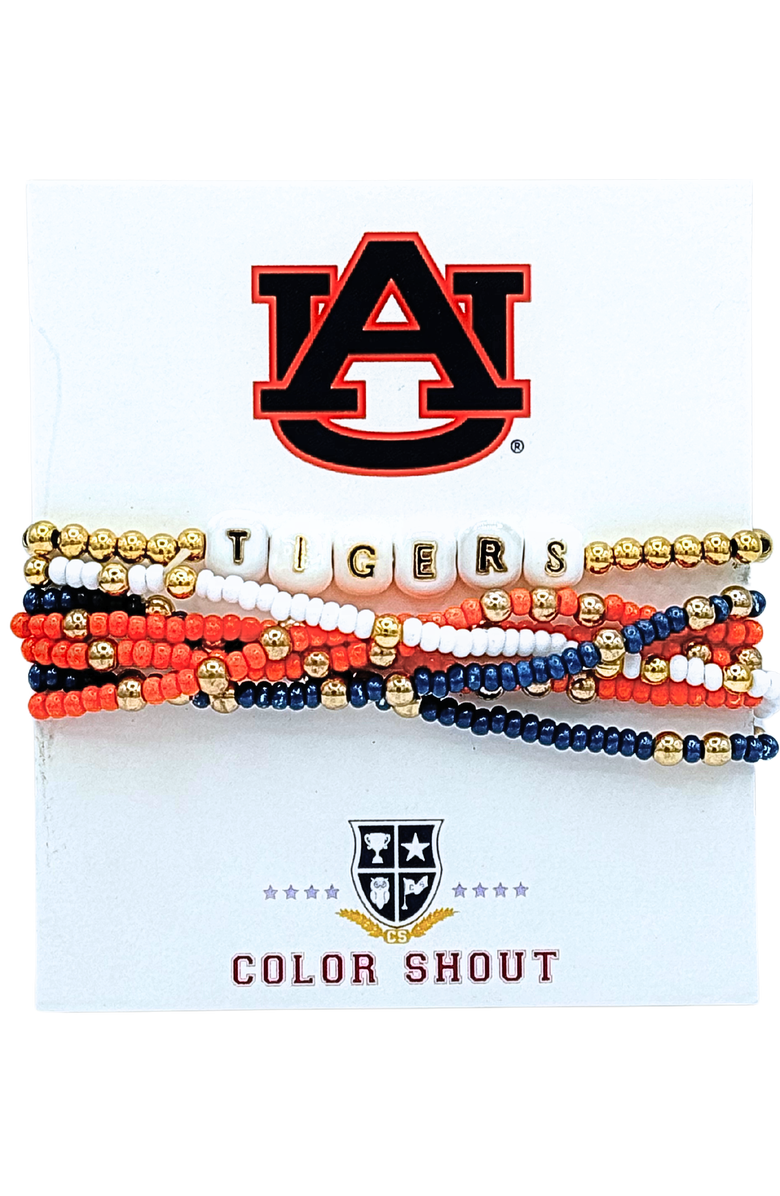 Color Shout Auburn Lucky 7 Bracelet Set, Main, color, Yellow Gold