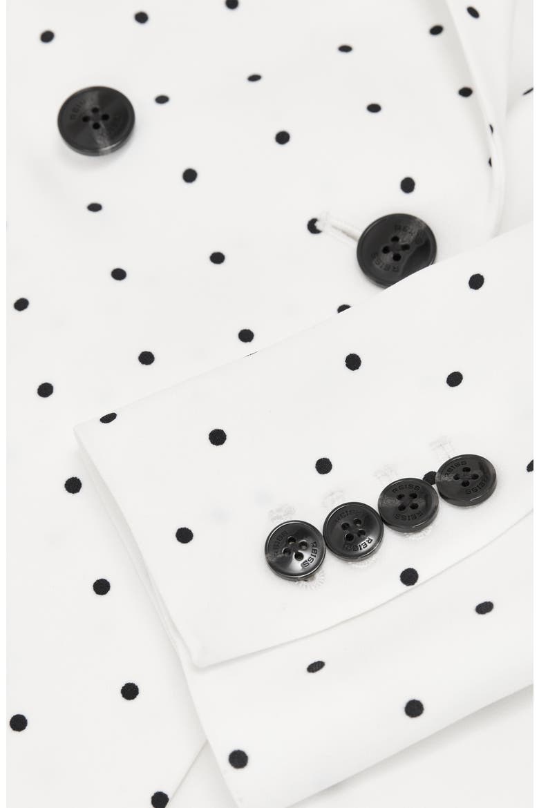 Beatrix Dot Print Blazer, Alternate, color, WHITE/ NAVY