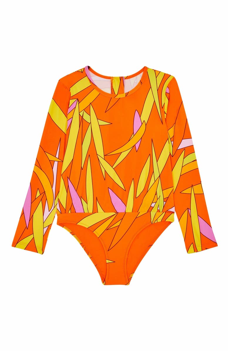Vilebrequin Kids' Madrague One-Piece Zipped Rashguard Swimsuit, Main, color, 