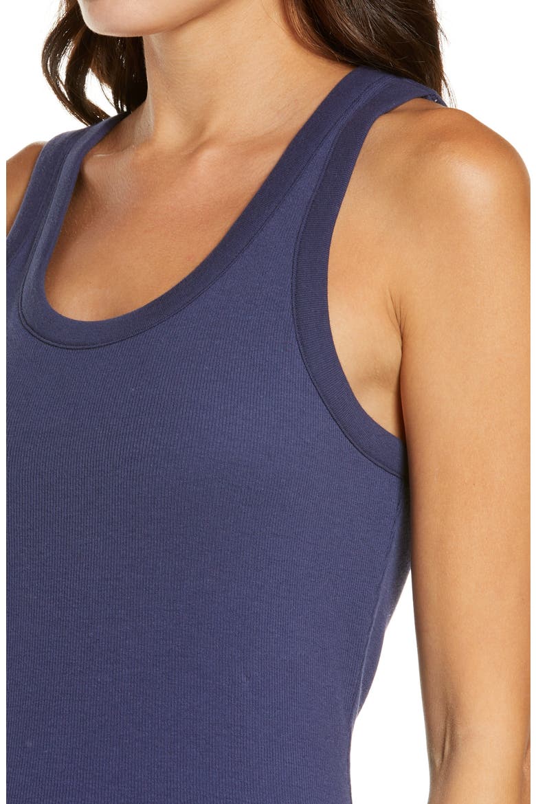 Ribbed Shelf Bra Tank, Alternate, color, NAVY
