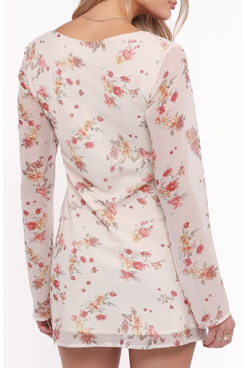 Everlyn Long Sleeve Minidress, Alternate, color, CREAM FLORAL