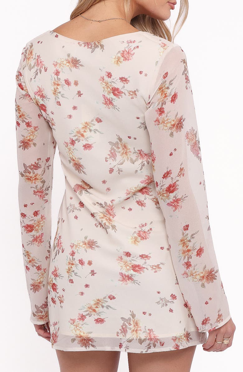 Petal & Pup Everlyn Long Sleeve Minidress, Alternate, color, Cream Floral