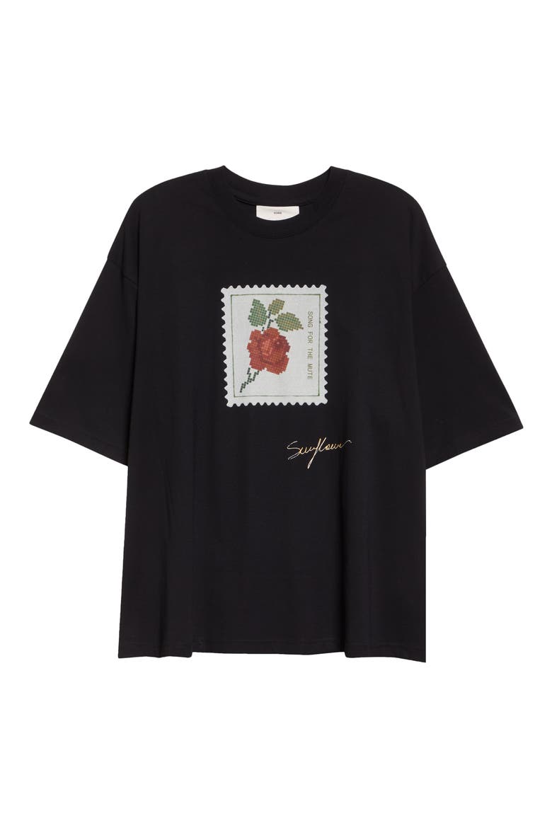 Rose Stamp Gym T-Shirt, Alternate, color, BLACK