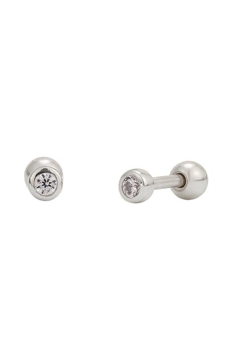 Live In Bezel Cubic Zirconia Stud Earrings