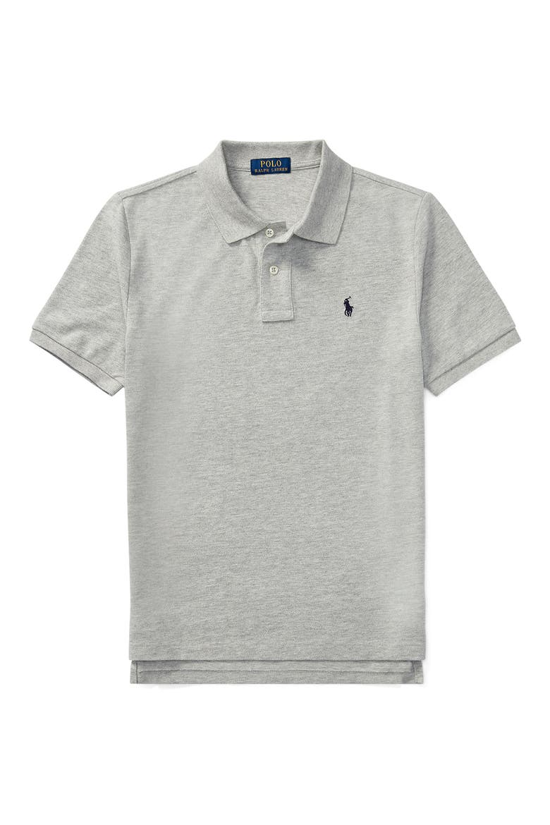 Kids' The Iconic Mesh Polo, Main, color, GREY HEATHER