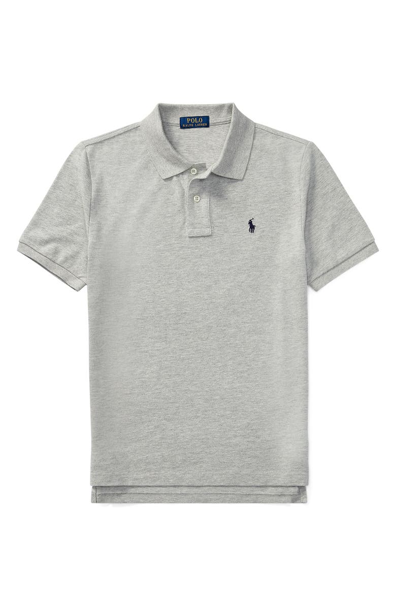 Polo Ralph Lauren Kids' The Iconic Mesh Polo, Main, color, Grey Heather