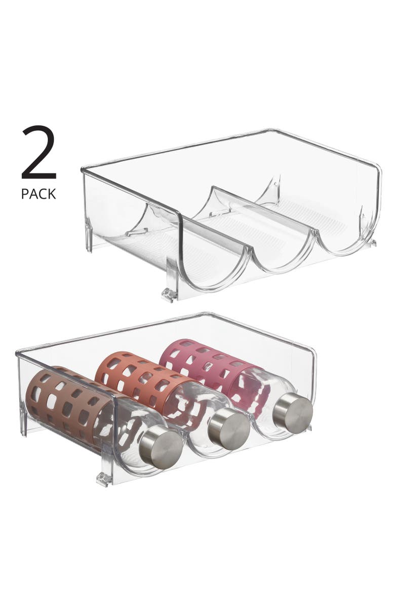 mDesign Plastic Free-Standing Stackable 3 Bottle Storage Rack, 2 Pack, Alternate, color,
