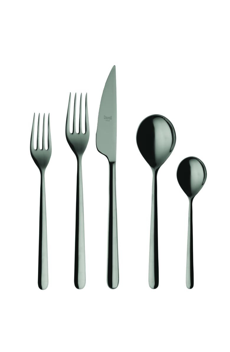 Mepra Linea Flatware Set - 20 Pieces, Main, color, Black Gold
