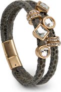 SAACHI Charm Faux Leather Double Strand Bracelet