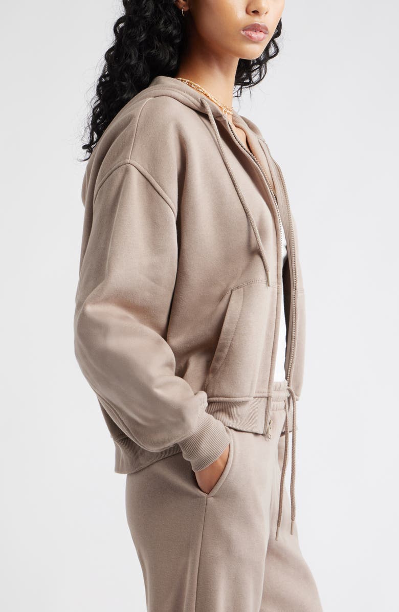 BP. Relaxed Cotton Blend Zip Hoodie, Alternate, color, Grey Fungi