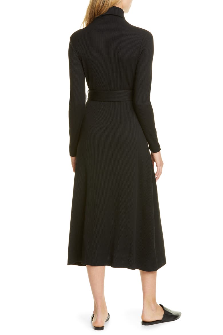 Melissah Knit Long Sleeve Midi Dress, Alternate, color, BLACK