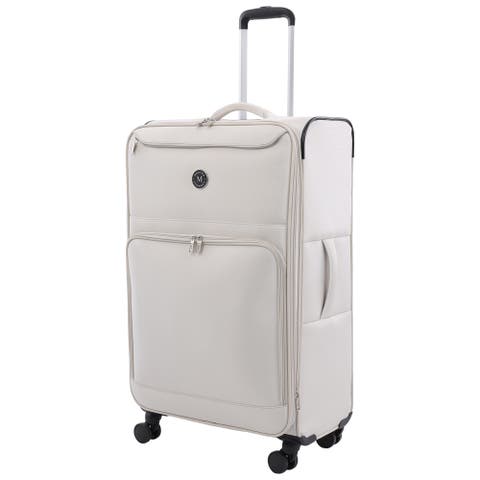 31" Softside Luggage - Extra Large Expandable Spinner Suitcase with 8 Wheels & Front Pockets