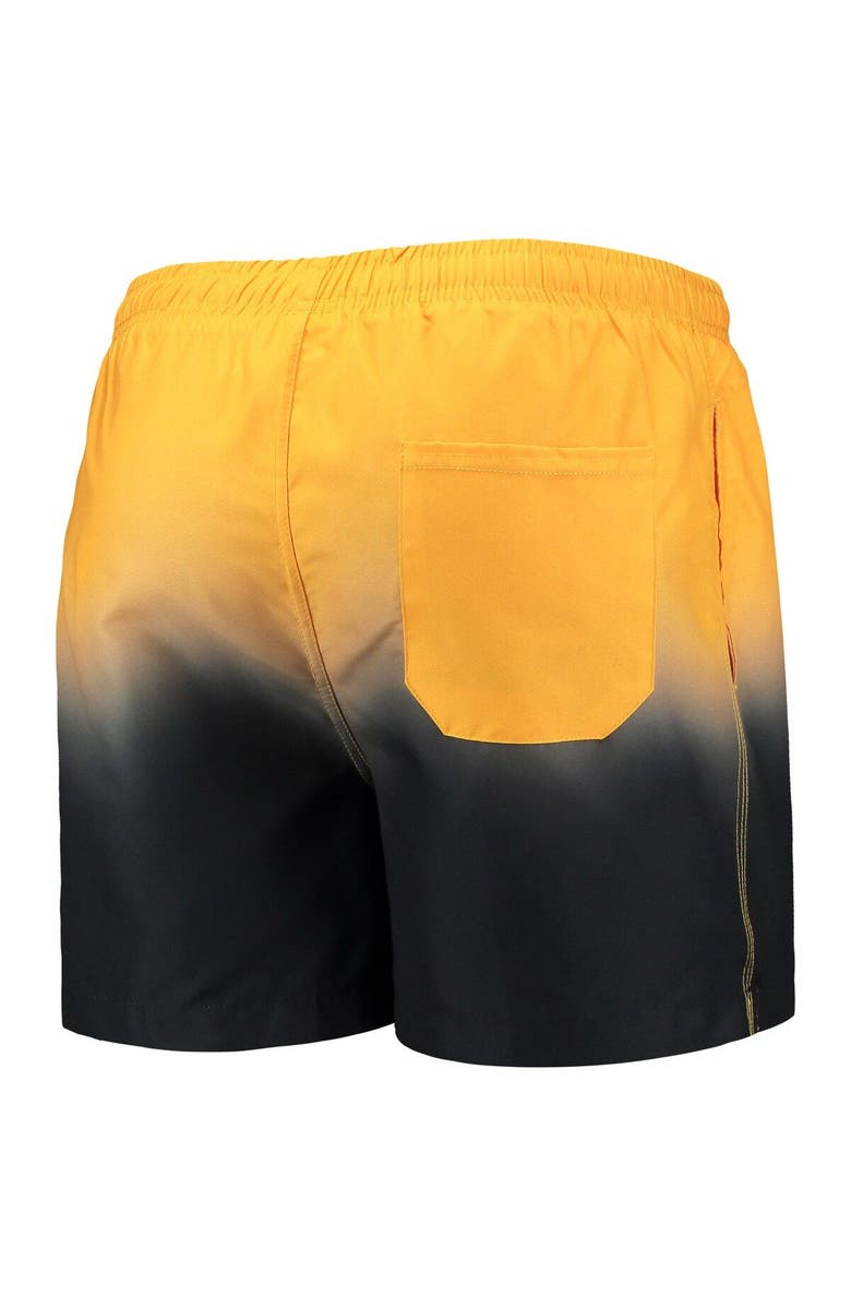 FOCO Men's FOCO Gold/Black Pittsburgh Steelers Dip-Dye Swim Shorts, Alternate, color, 