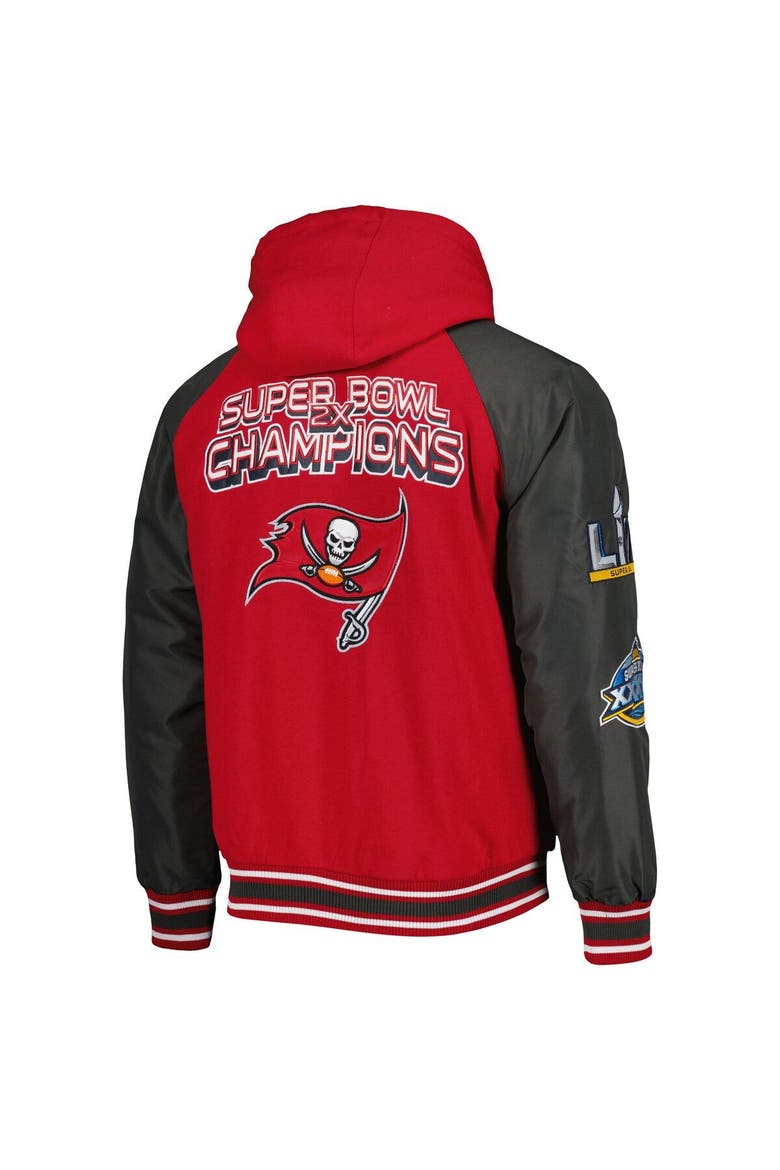Men's G-III Sports by Carl Banks Red Tampa Bay Buccaneers Defender Raglan Full-Zip Hoodie Varsity Jacket, Alternate, color, Red