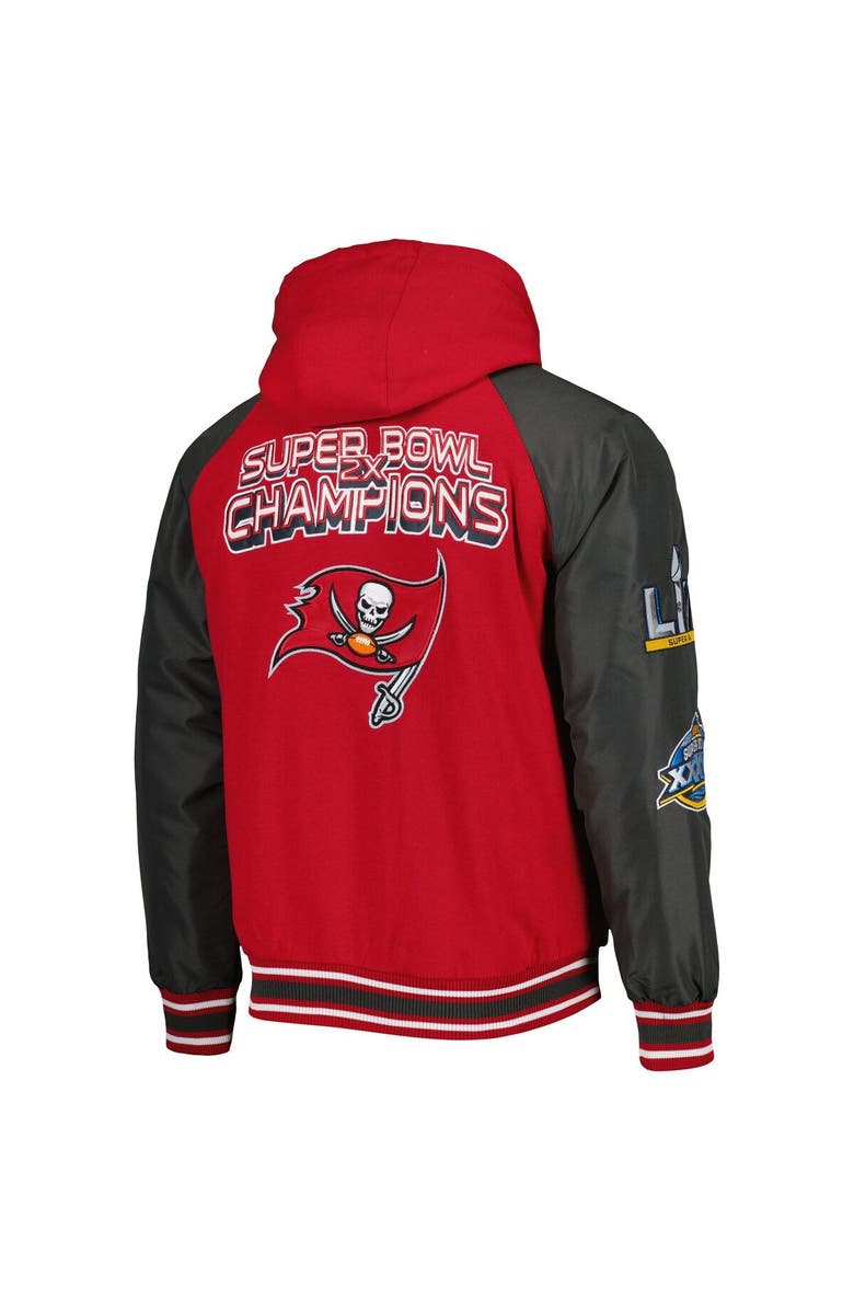 G-III SPORTS BY CARL BANKS Men's G-III Sports by Carl Banks Red Tampa Bay Buccaneers Defender Raglan Full-Zip Hoodie Varsity Jacket, Alternate, color, Red