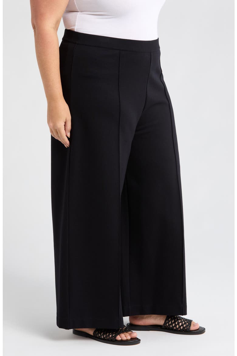 Wide Leg Crop Pants, Alternate, color, BLACK