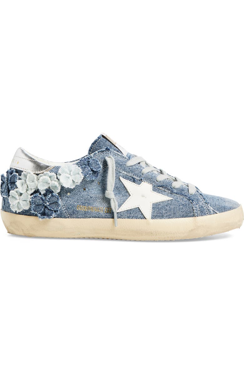 Golden Goose Super-Star Private Edition Sneaker, Alternate, color, Denim/ White/ Silver