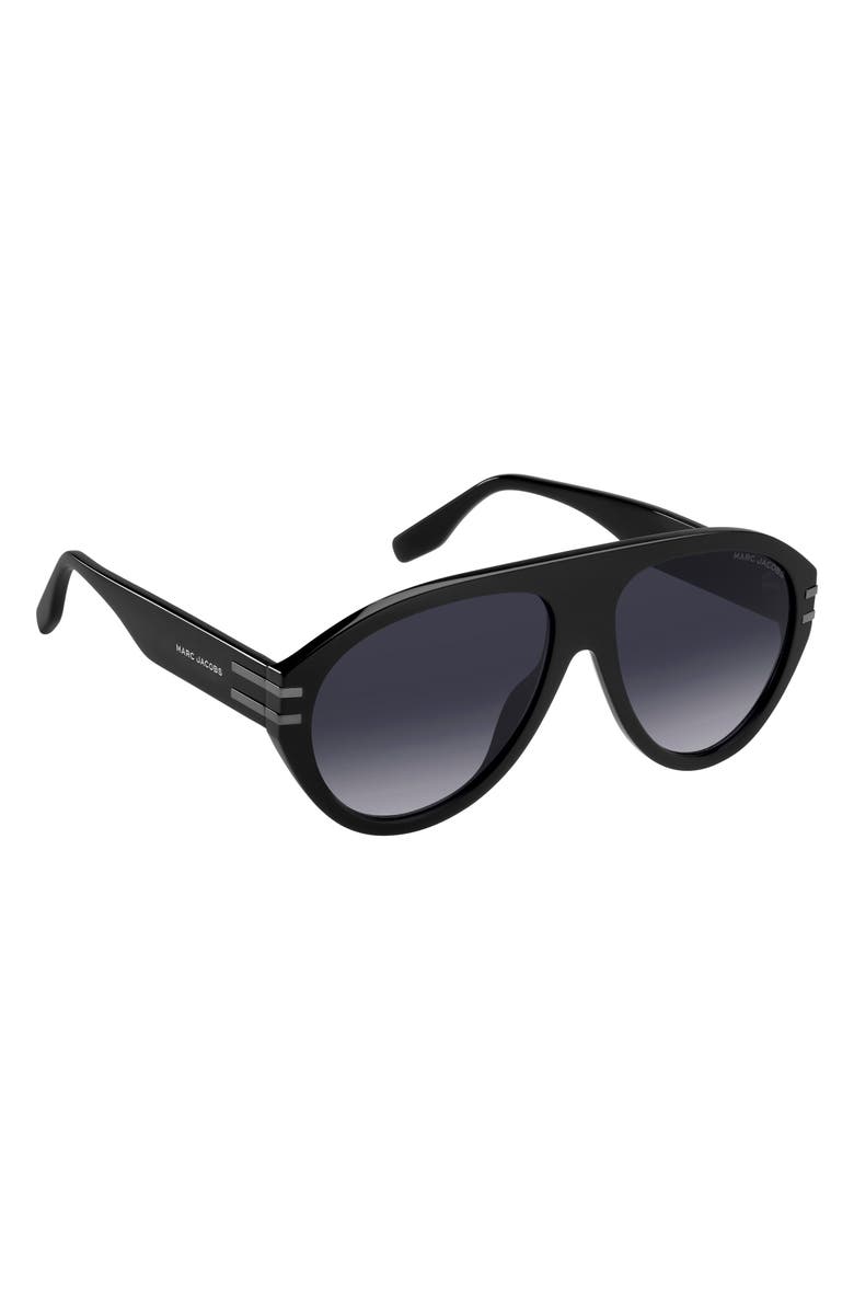 Marc Jacobs 58mm Pilot Sunglasses, Alternate, color, Black Dark Ruthenium