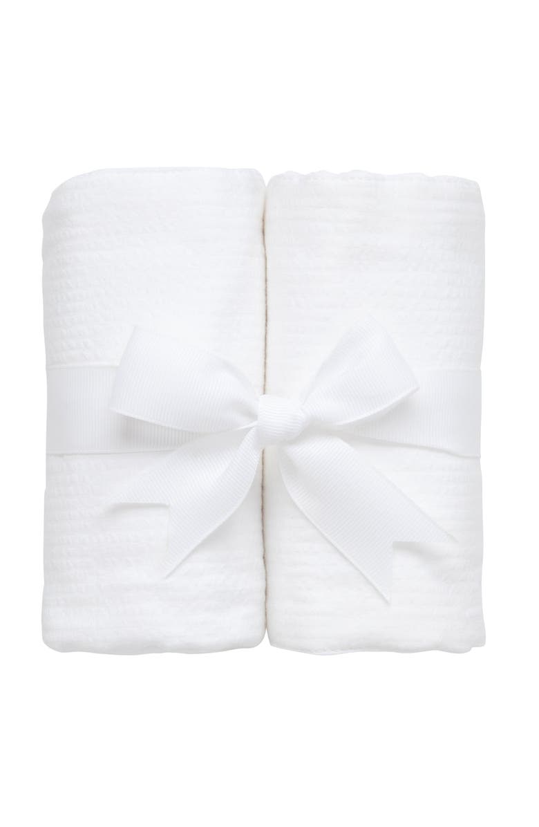 3 Marthas Seersucker Stripe Set of Two Burp Cloths, Main, color, White Seersucker Stripe