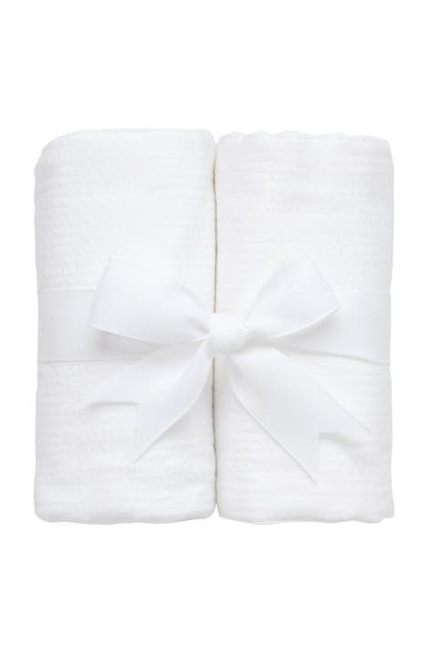 Seersucker Stripe Set of Two Burp Cloths