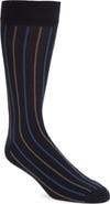 Nordstrom Vertical Stripe Cotton Blend Dress Socks