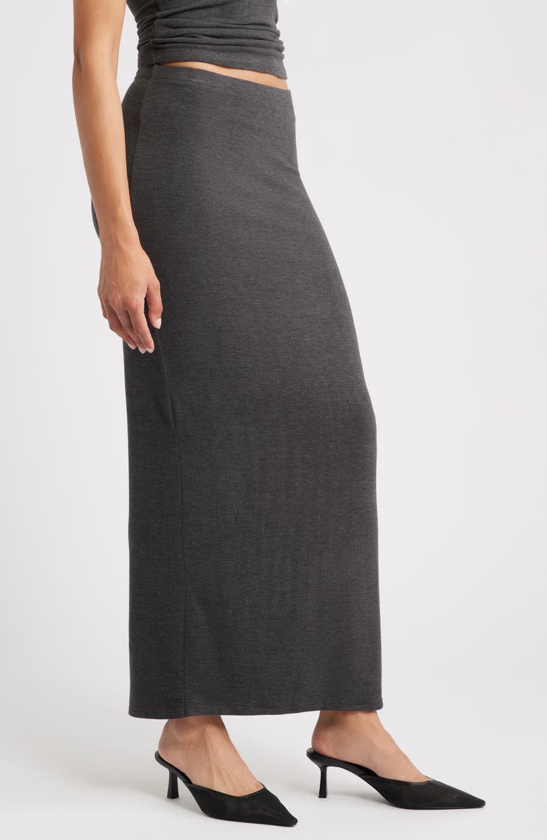 ARTLESS FOREVER Eloise Back Slit Maxi Skirt, Alternate, color, Charcoal