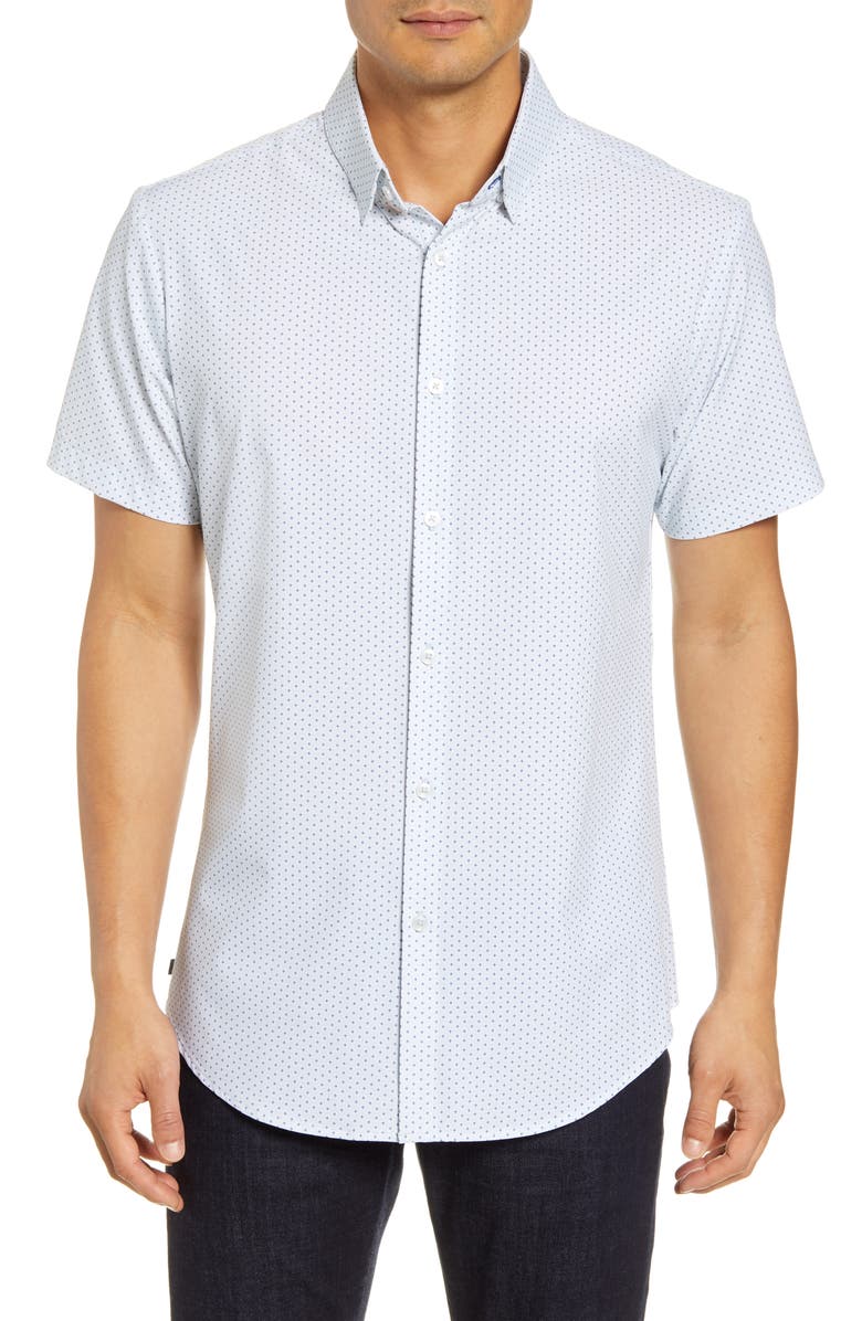 Mizzen+Main Trim Fit Short Sleeve Button-Up Shirt, Main, color,