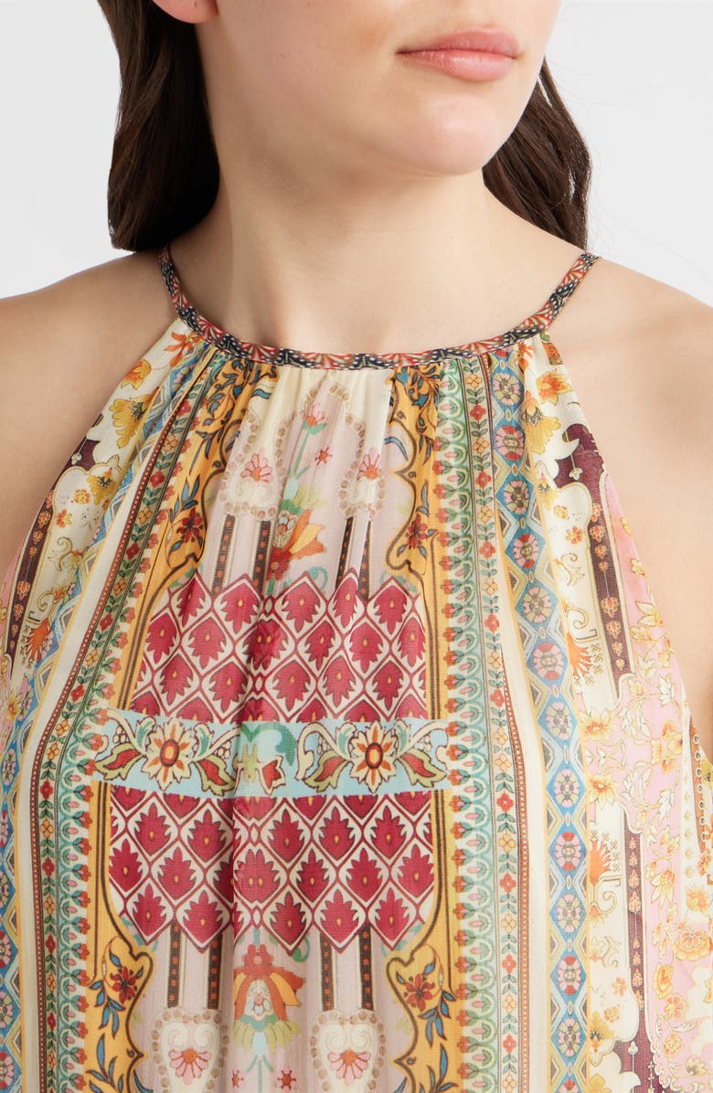 Elie Tahari Aurora Baroque Print Sleeveless Tiered Dress, Alternate, color, Baroque Print