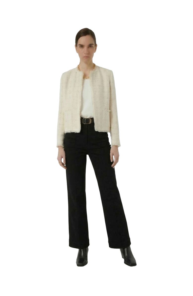 GERARD DAREL Taissa Tweed Cropped Jacket, Alternate, color, Ecru