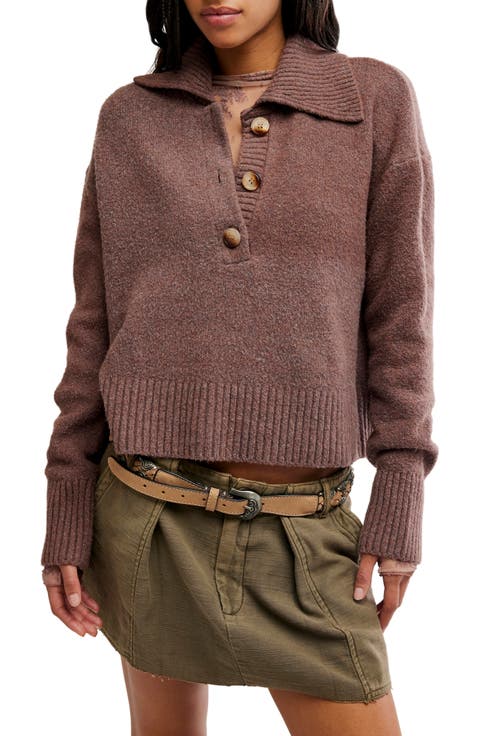 Trading Up Cotton Blend Polo Sweater