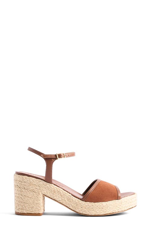 Marion Parke Haven Platform Sandal In Luggage Suede
