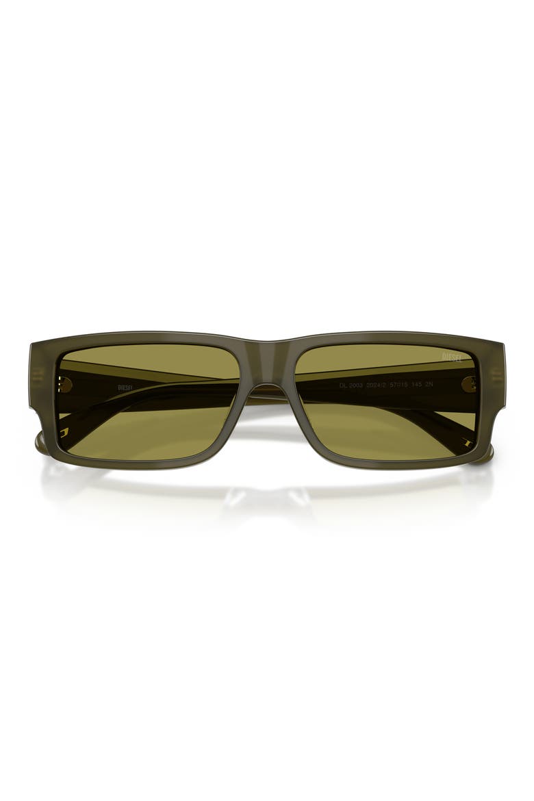 Geck-D 57mm Rectangular Sunglasses, Alternate, color, GREEN/ GREEN