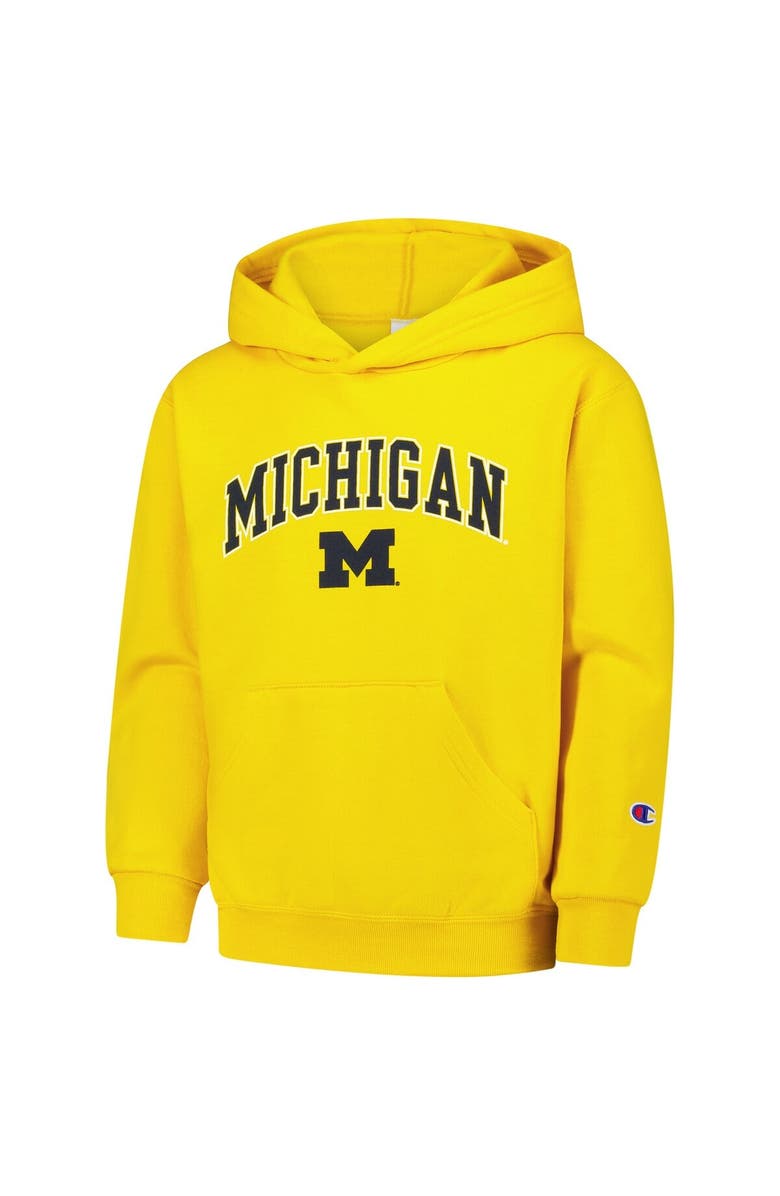 Champion Youth Champion Maize Michigan Wolverines Campus Pullover Hoodie, Alternate, color, Maize