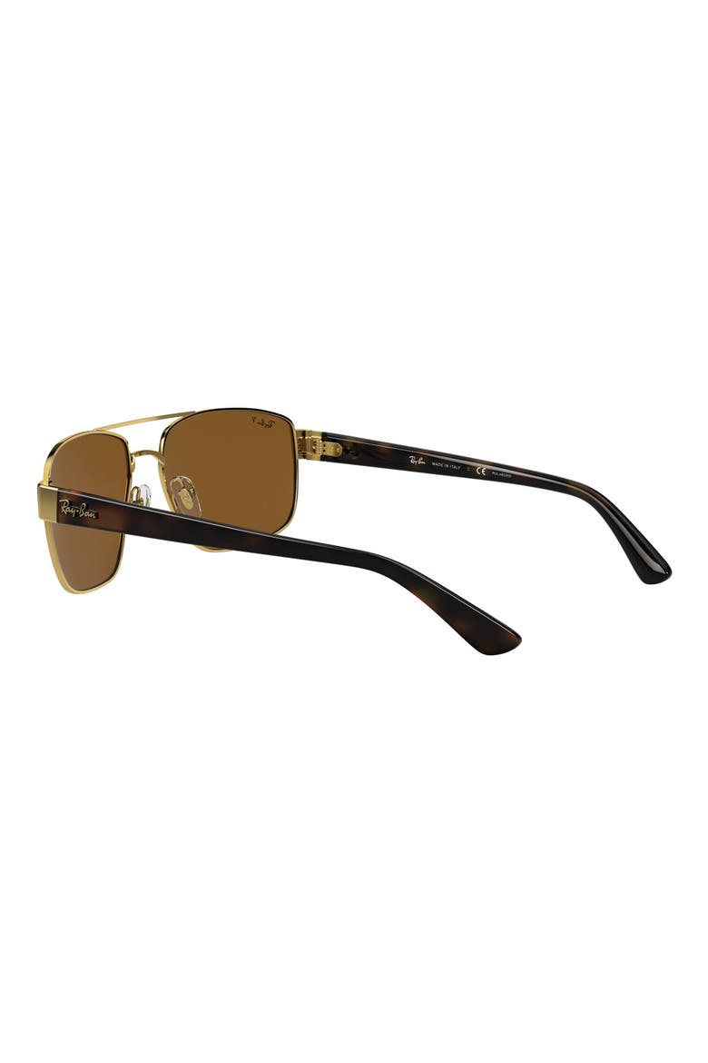 Polarized 55mm Aviator Sunglasses, Alternate, color, GOLD/ BROWN