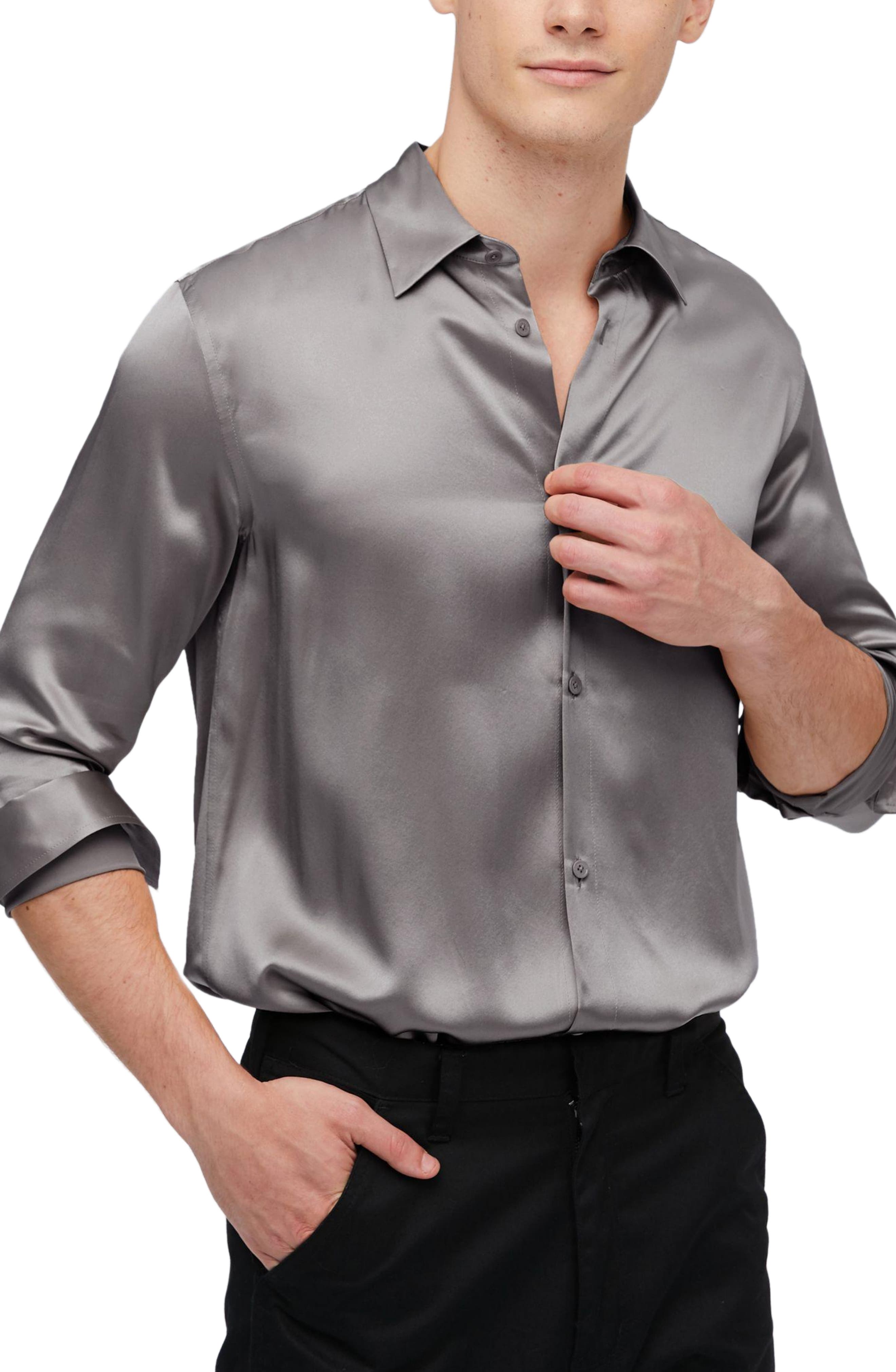 Mulberry Silk Basic Mens Shirt - image 3
