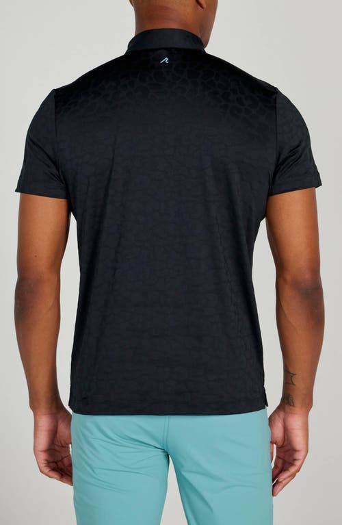 Redvanly Sanborn Splash Pattern Performance Golf Polo In Tuxedo