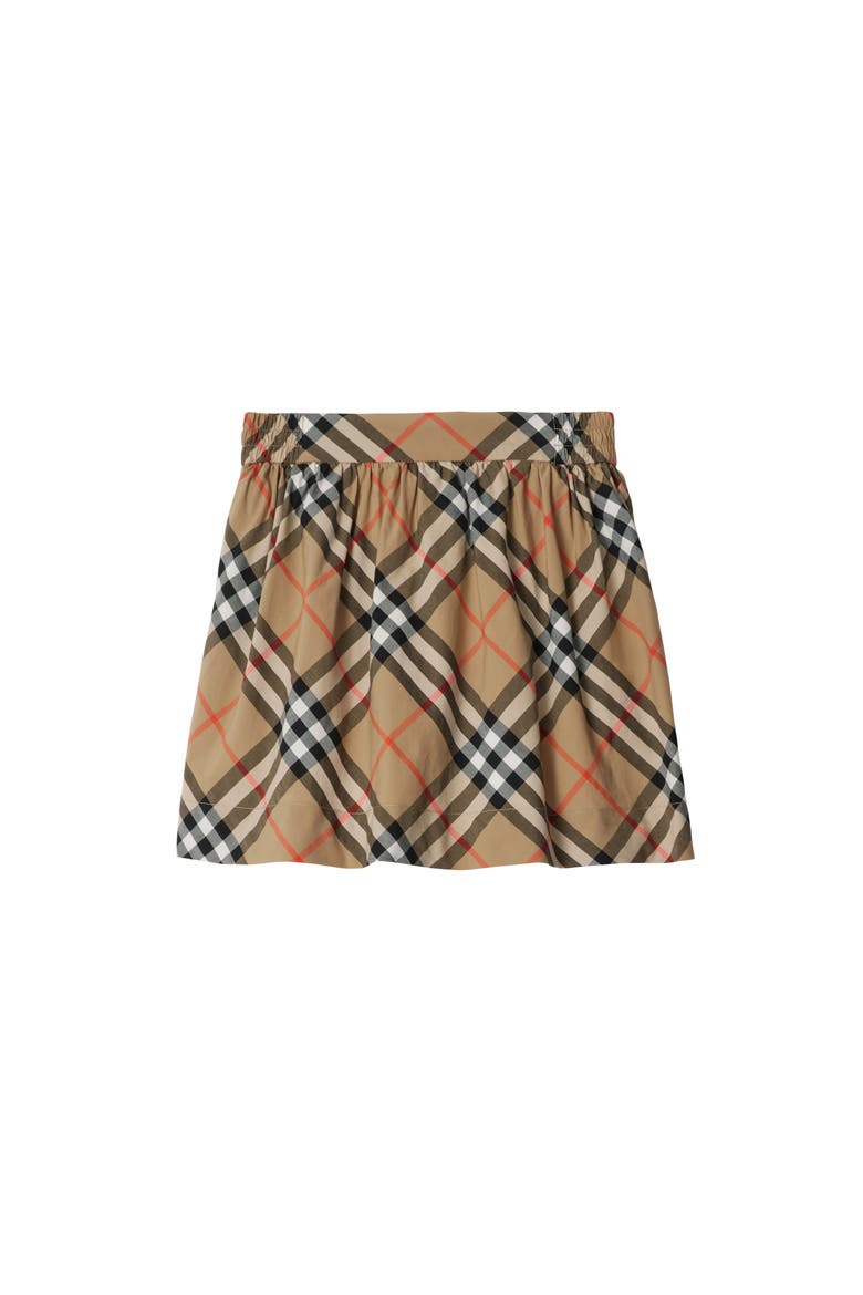 Check Cotton Skirt, Main, color, Sand beige