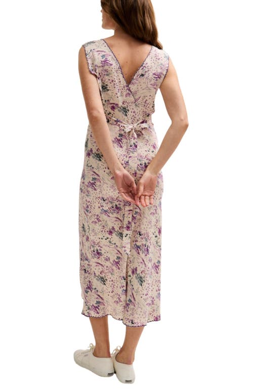 Lily And Lionel Zola Bias Cut Wonderland Print Midi Dress In Multi