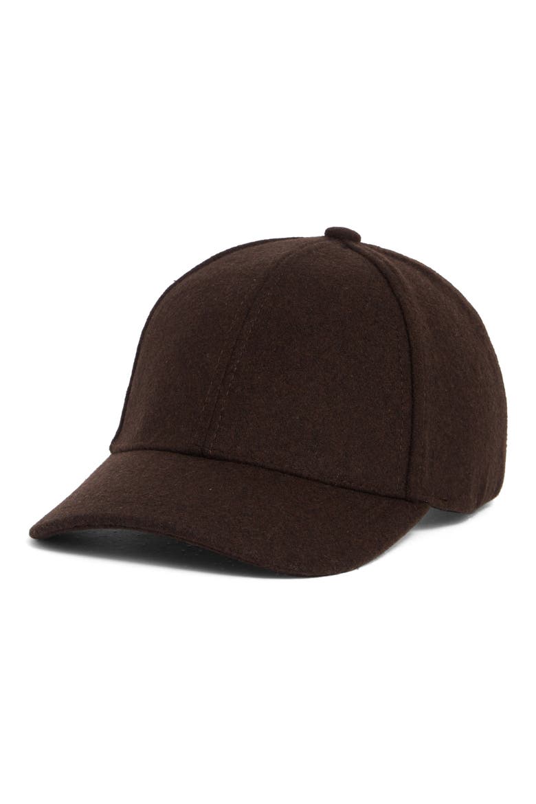 Textured Wool Baseball Cap, Main, color, BROWN