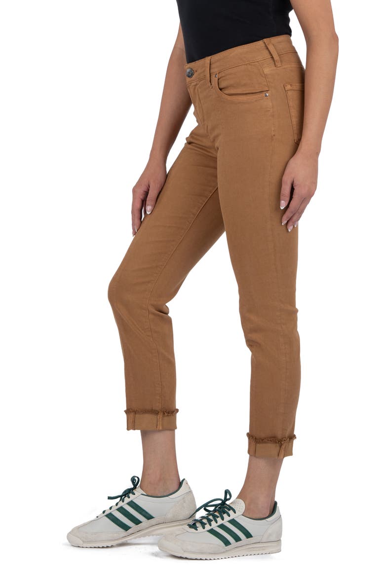 Amy Seamed Mid Rise Crop Slim Jeans, Alternate, color, SUNBRONZE