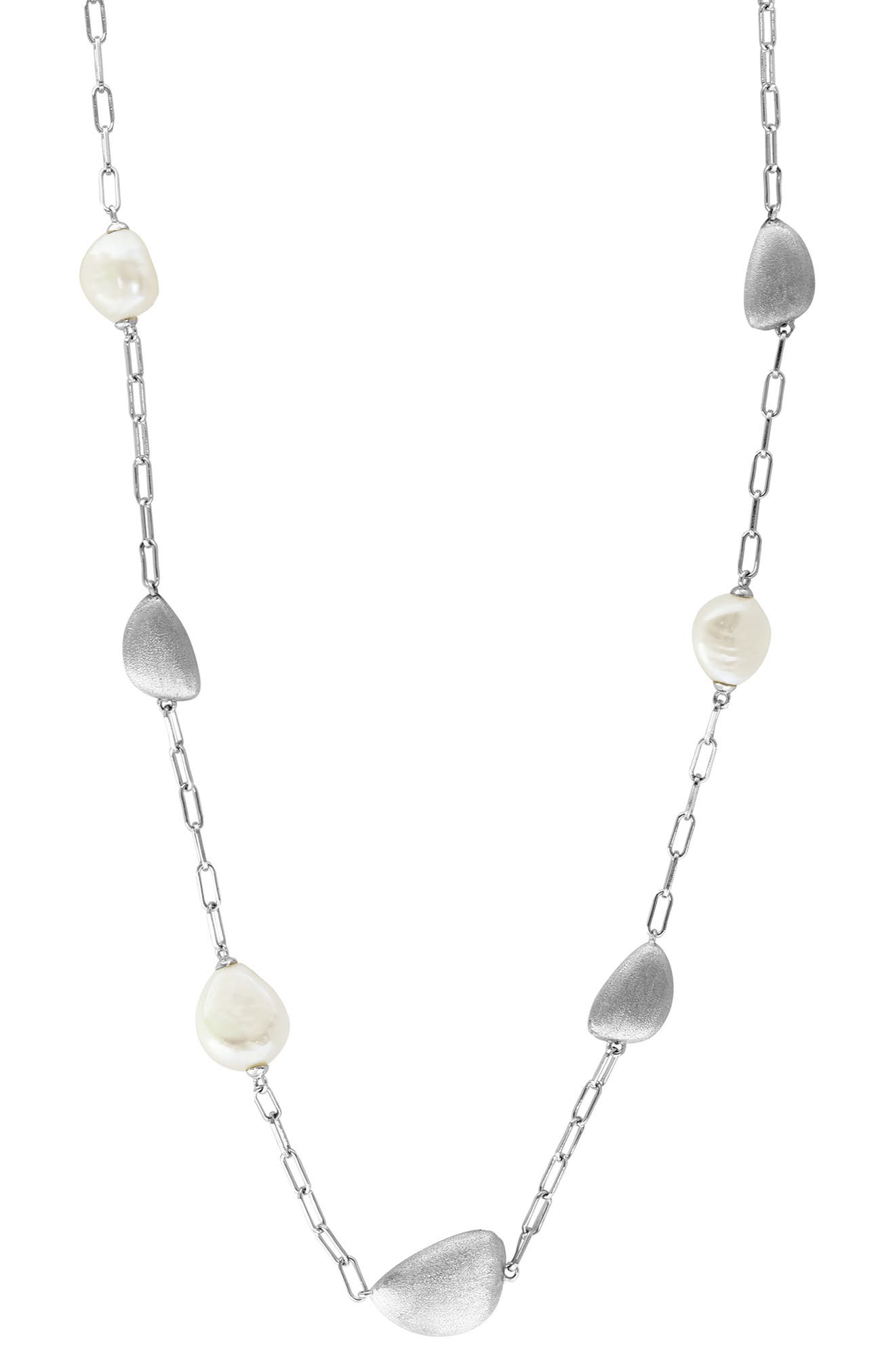EFFY Freshwater Pearl Station Necklace
