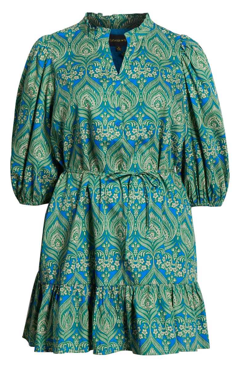 SUGARLIPS Nyra Jazlyn Paisley Split Neck Dress, Alternate, color, Green-Blue-Multi