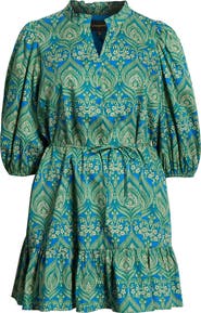 SUGARLIPS Nyra Jazlyn Paisley Split Neck Dress