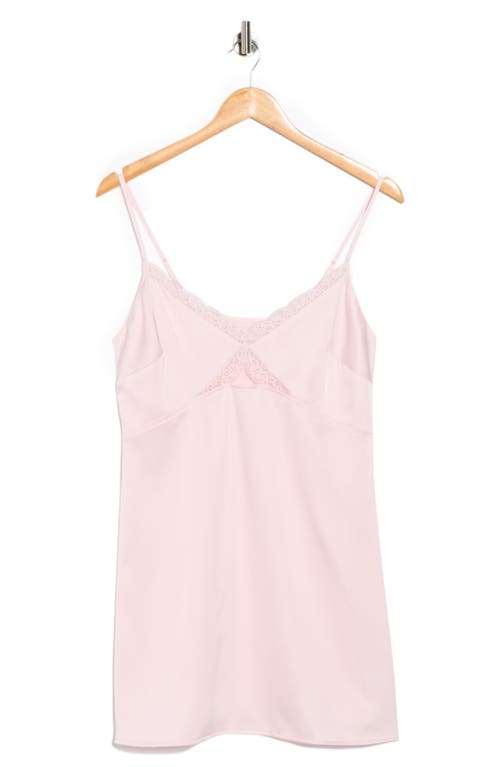 Abound Lace Trim Satin Chemise In White