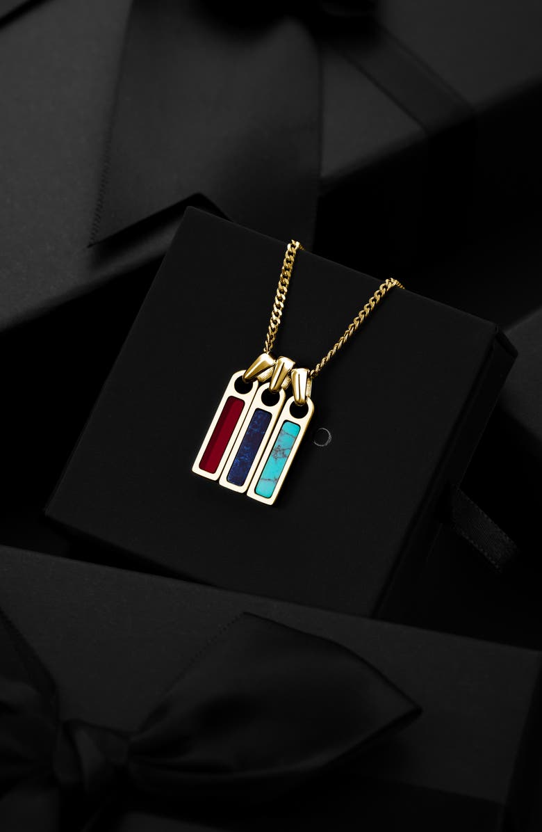 Vincero Men's Birthstone Pendant Necklace, Alternate, color, Gold - February