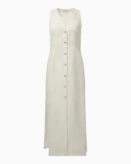 Onia Air Linen-blend Button Down Maxi Dress In White