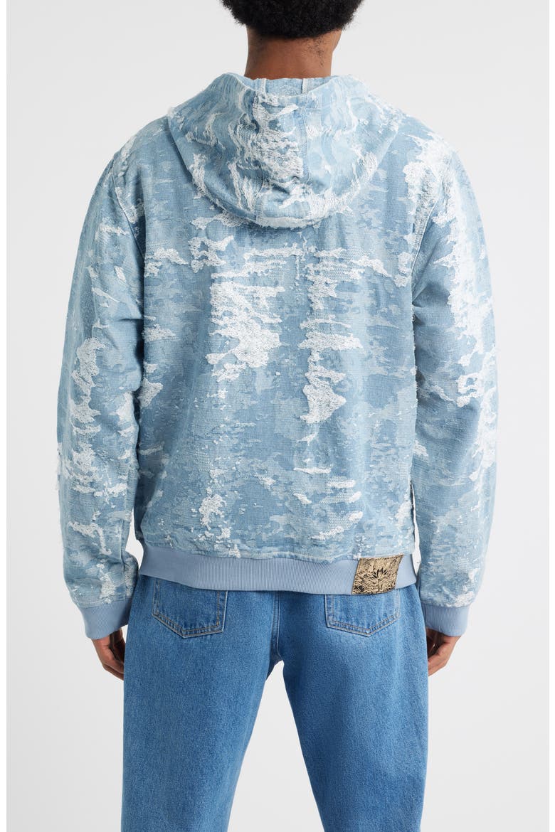 Saint Michael Jacquard Zip-Up Hoodie, Alternate, color, BLUE