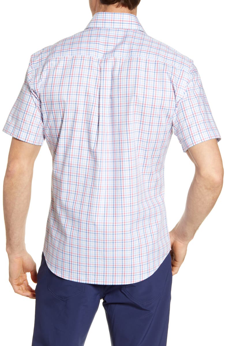 Peter Millar Table Rock Regular Fit Check Short Sleeve Button-Up Shirt, Alternate, color,
