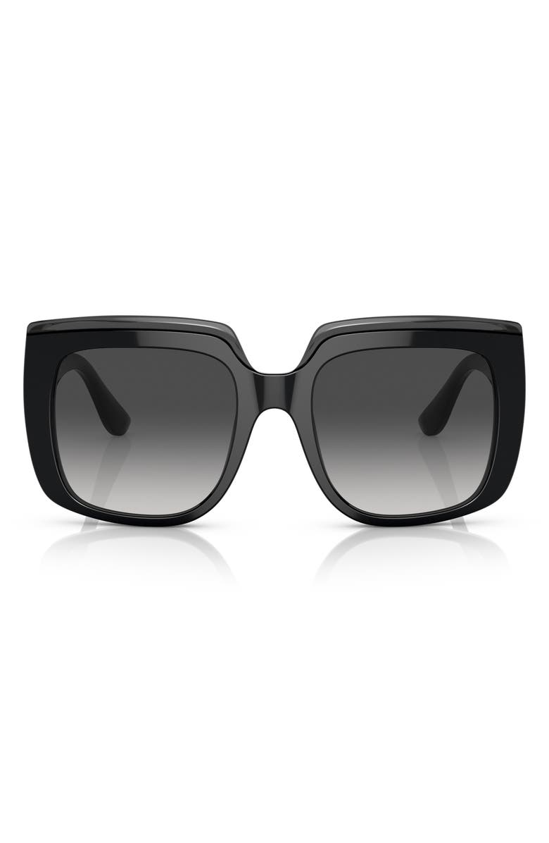 Dolce&Gabbana 54mm Gradient Square Sunglasses, Main, color, Transparent Black