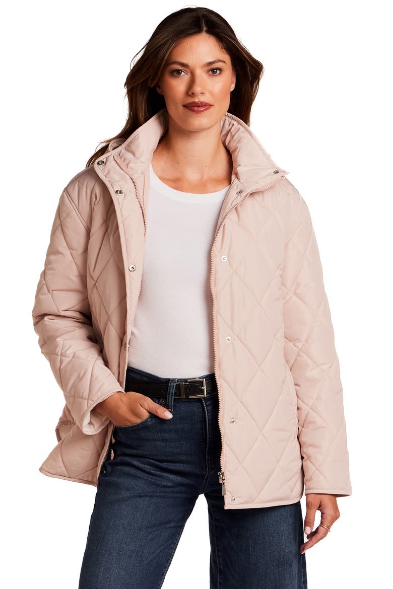 Quilted Stand Collar Jacket, Alternate, color, SOFT BLUSH